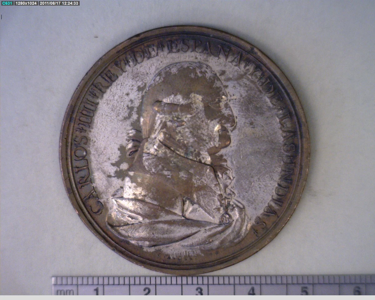 Medalla Guanajuato. Los mineros (1790) (anverso)
