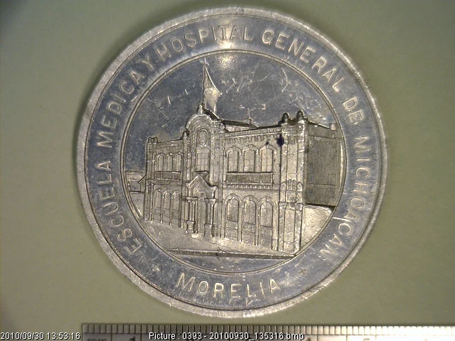 Medalla Hospital General de Michoacán (1901) (anverso)