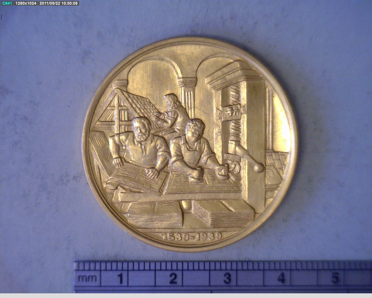 Medalla Imprenta. 400 Aniversario (1939) (anverso)