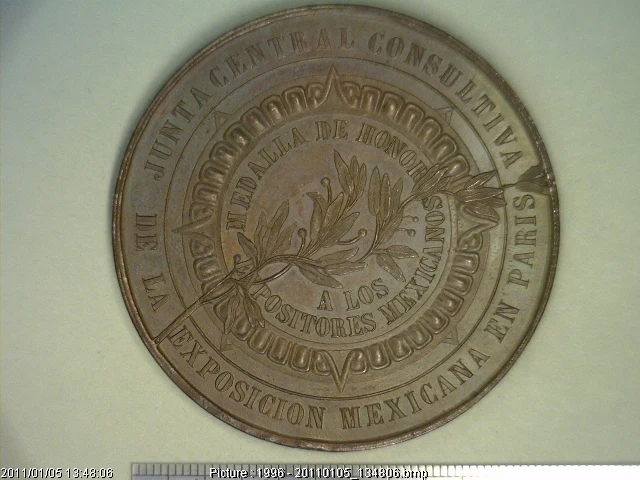 Medalla Junta Central Consultiva de la Exposición en París (1889) (anverso)