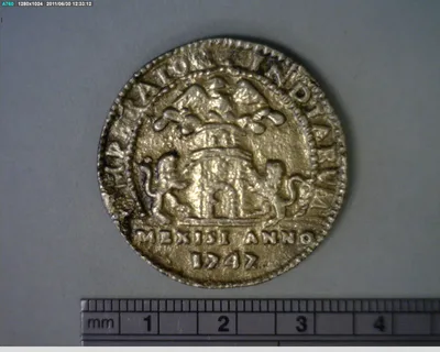 Medalla La ciudad de México. Fundida (1747)