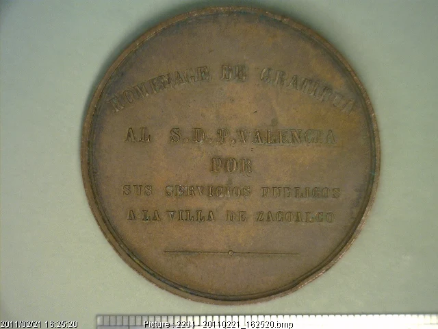 Medalla P. Valencia (anverso)