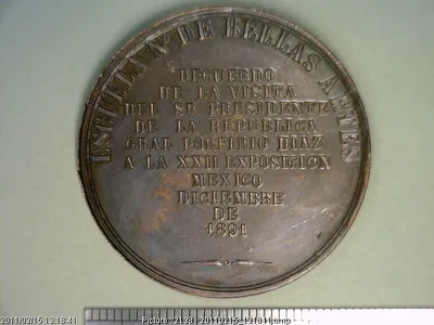 Medalla Porfirio Díaz. Escuela Nacional de Bellas Artes (1891)