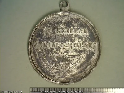 Medalla Premio particular. El Gral. Mariano Jiménez (1883)