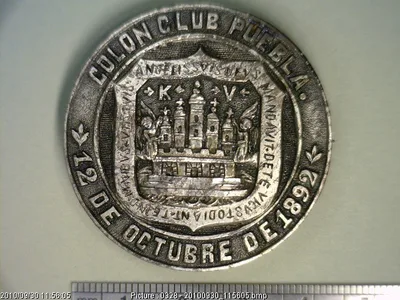 Medalla Puebla. Colón Club (1892)