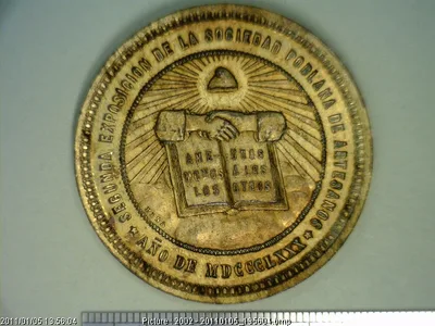Medalla Puebla. Sociedad Poblana de Artesanos. Al mérito (1880)