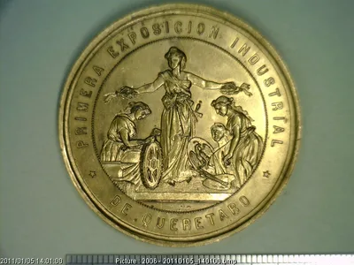 Medalla Querétaro. Exposición Industrial. Al mérito (1882)