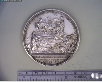 Medalla Real Academia de Derecho Español y Público (1778) (reverso)
