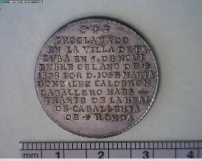 Medalla Tacuba, México (1808)