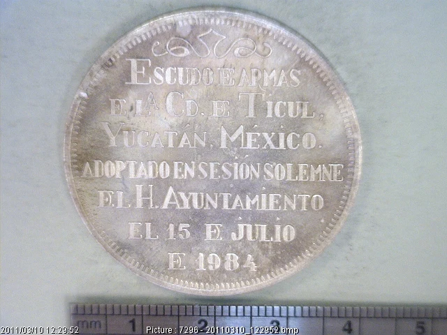 Medalla Ticul (1985) (anverso)
