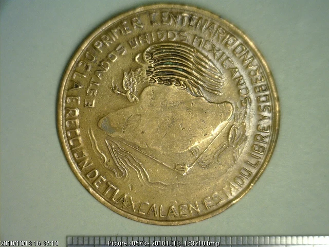 Medalla Tlaxcala. 100 Aniversario (1957) (anverso)