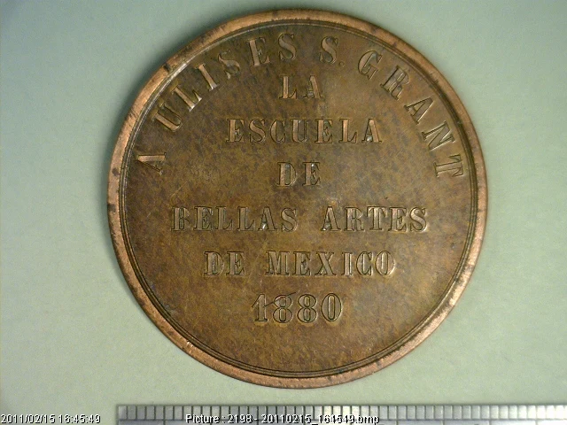 Medalla Ulises S. Grant. La Escuela de Bellas Artes (1880) (anverso)