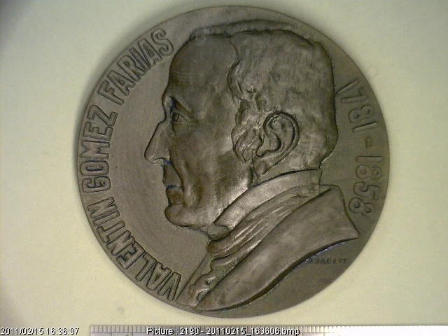 Medalla Valentín Gómez Farías. Facultad de Medicina (1858) (anverso)