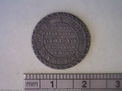 Medalla Villa de Orizaba. Carlos IV (1790)