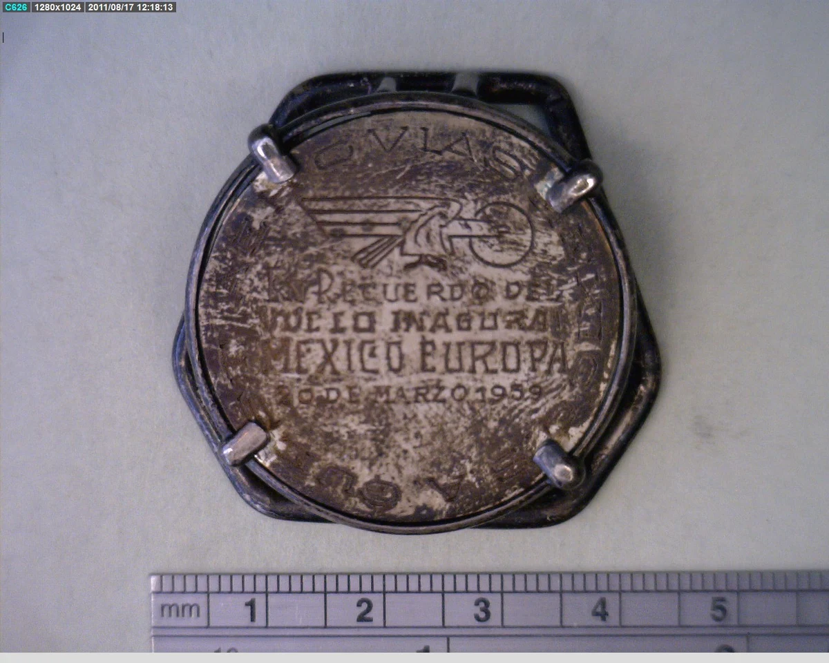 Medalla Vuelo inaugural México - Europa (1959) (anverso)