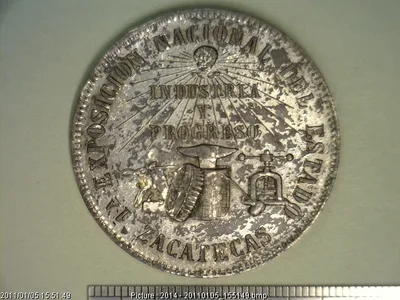 Medalla Zacatecas. Exposición Nacional Industria y Fomento (1881)