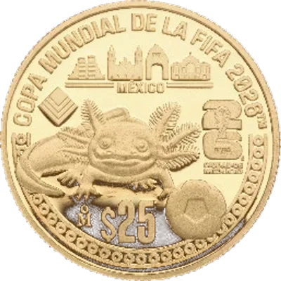 25 Pesos Oro Mundial FIFA 2026 Ciudad de México