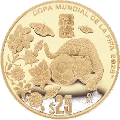 25 Pesos Oro Mundial 2026 México (nacional)