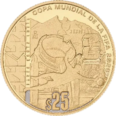 25 Pesos Oro Mundial FIFA 2026 Monterrey