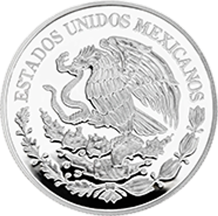 Anverso común de 1 onza plata Mundial 2026 con Escudo Nacional Mexicano