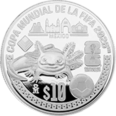 10 Pesos · 1 Onza Plata Mundial 2026 Ciudad de México