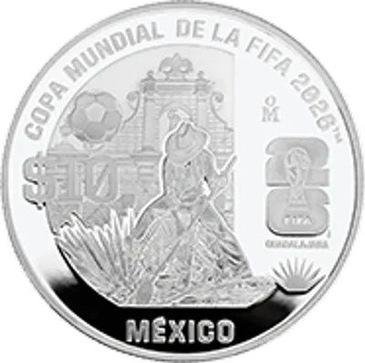 10 Pesos · 1 Onza Plata Mundial 2026 Guadalajara
