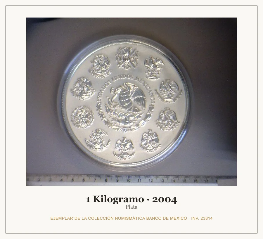 1 Kilogramo · 2004 — Ejemplar de la Colección Numismática Banco de México, inv. 23814