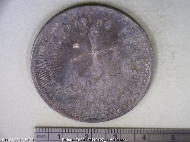 Onza Troy de Plata Pura 1978 (reverso)