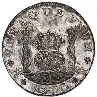 Anverso de moneda 8 reales Real de a Ocho 1857-1864