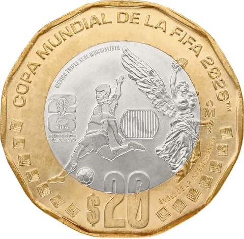 Moneda 20 pesos Mundial 2026 Ciudad de México