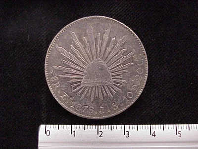 8 Plata 1878 . Inventario Banxico 10318 (reverso)