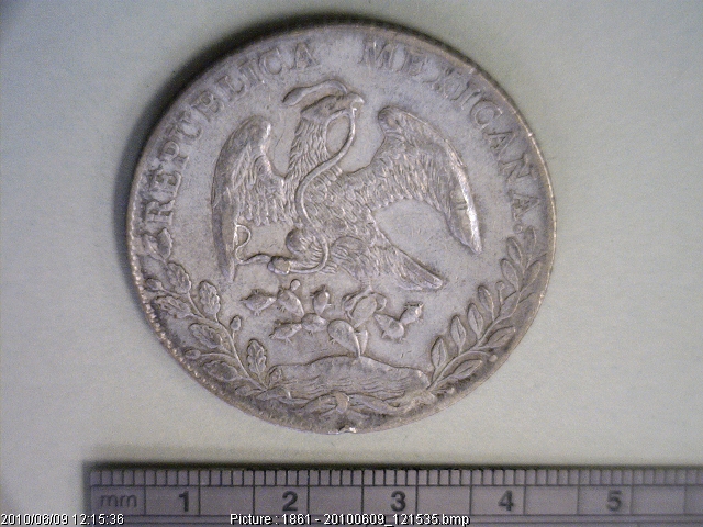 8 Plata 1889 . Inventario Banxico 10359 (anverso)