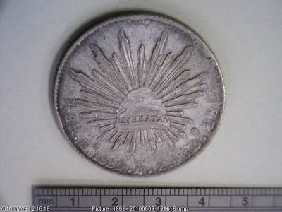 8 Plata 1889 . Inventario Banxico 10359 (reverso)