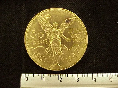 50 Pesos Centenario Oro 1947 (reverso)