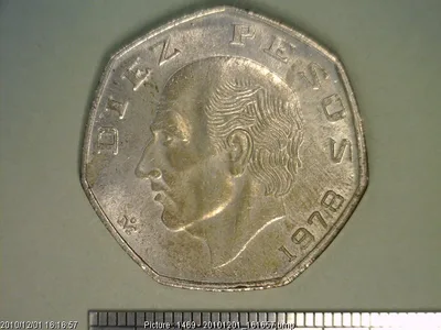 10 Pesos Cuproníquel 1978 (reverso)