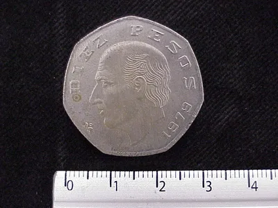 10 Pesos Cuproníquel 1979 (reverso)