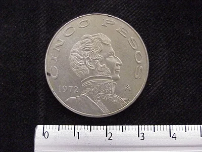 5 Pesos Cuproníquel 1972 (reverso)