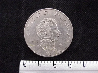 5 Pesos Cuproníquel 1973 (reverso)