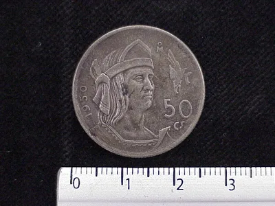 50 Centavos Plata 1950 (reverso)