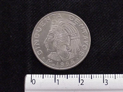 50 Cuproníquel 1966 . Inventario Banxico 11900 (reverso)