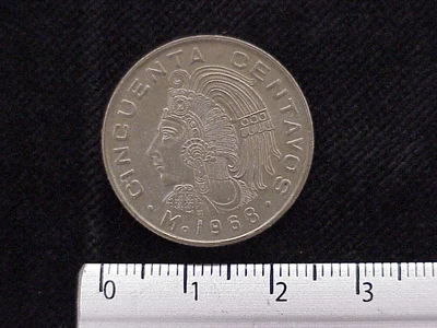 50 Cuproníquel 1968 . Inventario Banxico 11907 (reverso)