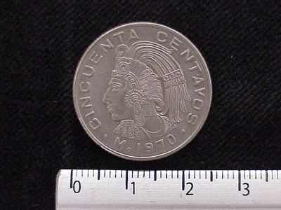 50 Cuproníquel 1970 . Inventario Banxico 11913 (reverso)