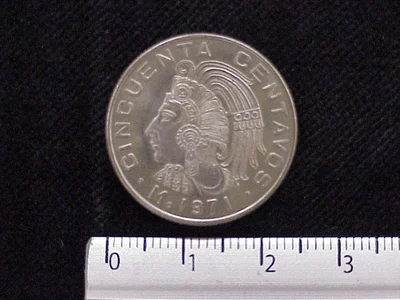 50 Cuproníquel 1971 . Inventario Banxico 11923 (reverso)