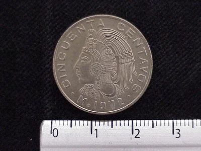 50 Cuproníquel 1972 . Inventario Banxico 11929 (reverso)