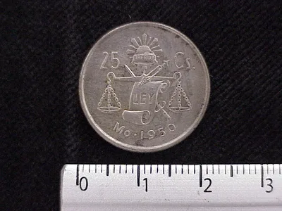 25 Centavos Plata 1950 (reverso)