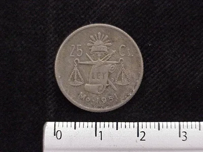 25 Centavos Plata 1951 (reverso)