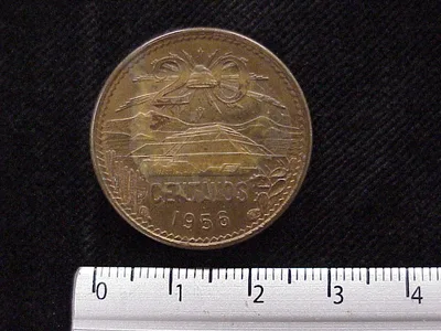 20 Centavos Cobre 1956 (reverso)