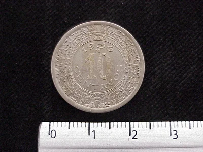 10 Cuproníquel 1936 . Inventario Banxico 12217 (reverso)