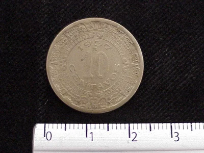 10 Cuproníquel 1937 . Inventario Banxico 12220 (reverso)