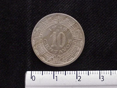 10 Cuproníquel 1946 . Inventario Banxico 12242 (reverso)
